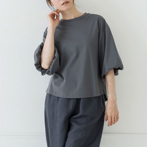 ピープル
Crea delice 強撚スムースバルーンスリーブ6分袖Tシャツ