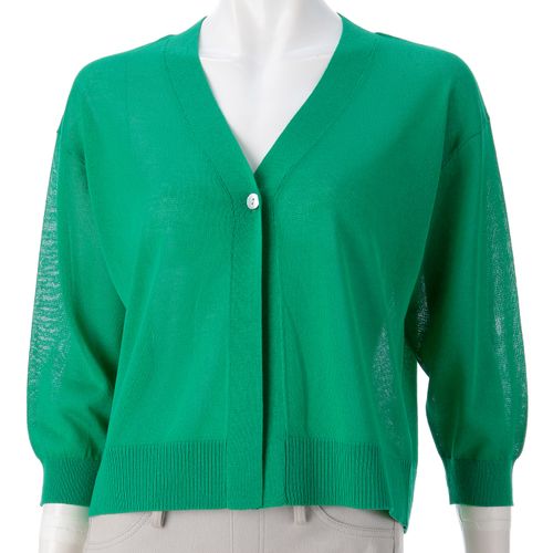 シシエス
天竺一釦ショートVネックカーディガン