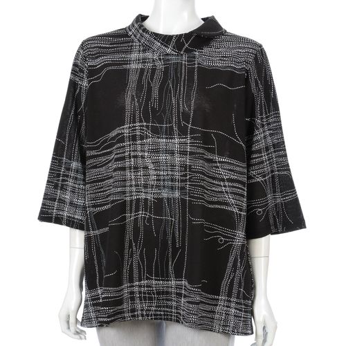 モンパリス
LLサイズ 合わせ襟プリントチュニック