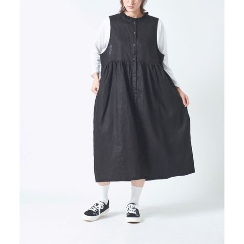 ボールＮ．Ｔ
ubasoku 衿フリル途中比翼ウエストギャザー両サイドポケットノースリワンピース