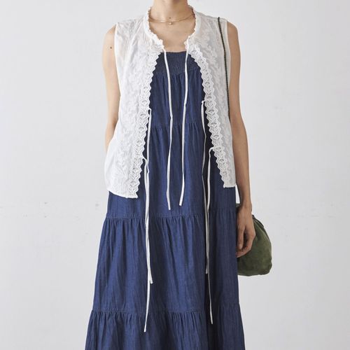 コスモトレーディング
Fanaka 刺繍レースフロントリボンベスト