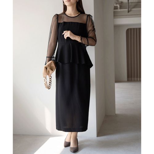 プレステージ
PREFERIR ドットチュール切替ペプラムドレス