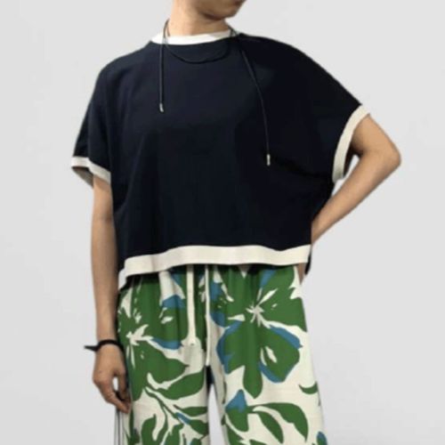 ブルーベル
QTUME バイカラー細リブT