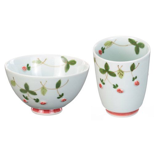 堀江陶器
いちご 飯碗・湯呑赤