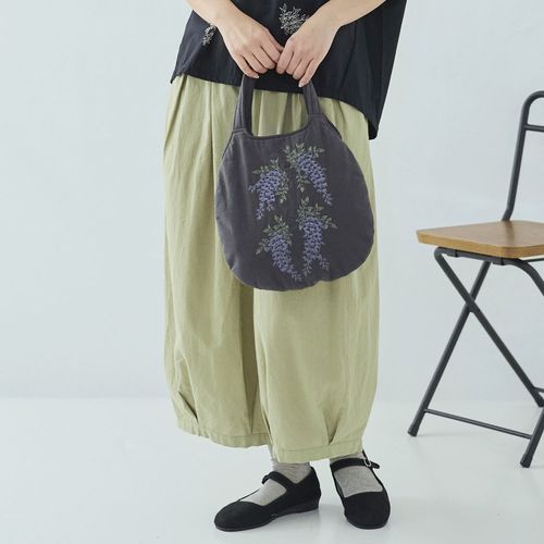 ノンノ
れんげ ノンノ 綿スラブシャンブレー花柄刺繍バッグ