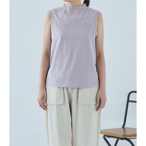 ノンノ
cloudnine 定番SZコットンスラブ天竺×ドビーストライプ刺繍タンクトップ