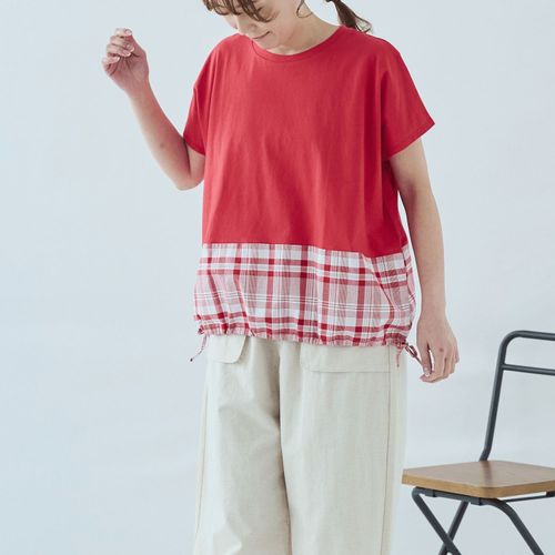 ノンノ
cloudnine コットンSZ天竺×布帛柄アソートドルマン半袖カットソー