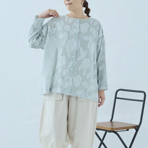 ノンノ
cloudnine 花柄ジャカードが映える コットンストライプブラウス