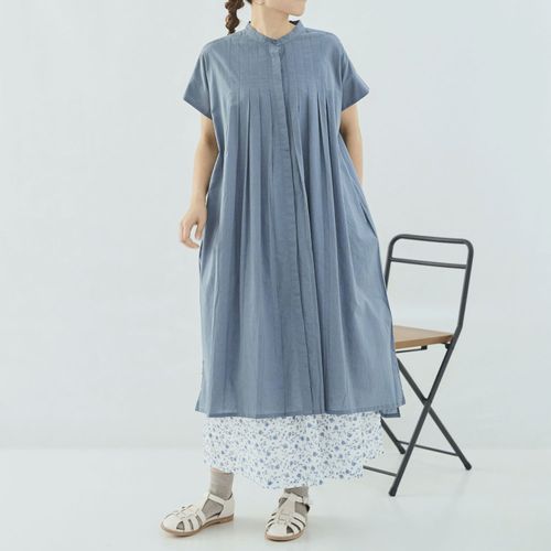 ノンノ
cloudnine 60キャンブリック半袖 前タック入り前比翼開きワンピース