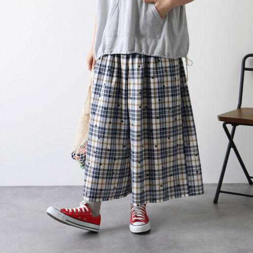 ノンノ
cloudnine ジャガードチェック×ドットpt9分丈 タック入りフレアパンツ