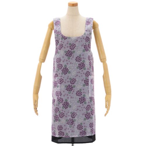 ウラタ
シフォンプリントリバーシブルエプロン 紫陽花柄