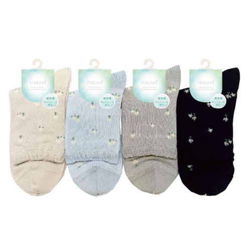 アシスト
STREAM キシリトール加工 小花柄 ロークルー 靴下