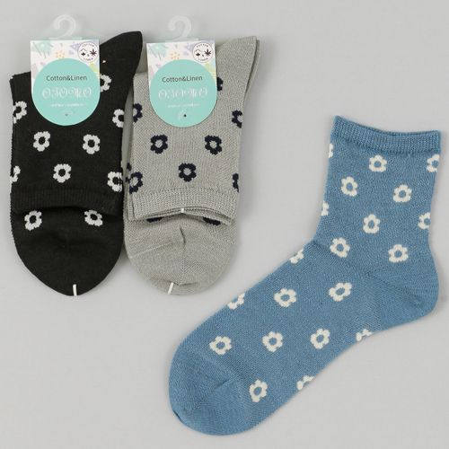 スタジオ・ポアック
ロークルー丈 綿麻入 メッシュ小花