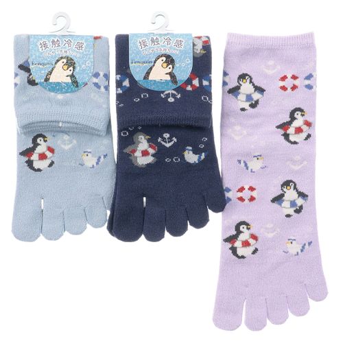 スタジオ・ポアック
5本指 接触冷感 ロークルー丈 ペンギンと浮き輪総柄