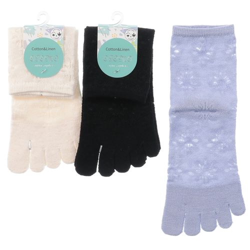 スタジオ・ポアック
5本指 ロークルー丈 綿麻入り メッシュ花