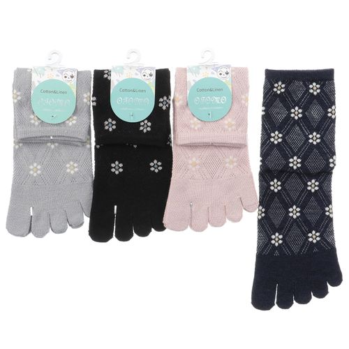 スタジオ・ポアック
5本指 ロークルー丈 綿麻入り メッシュ小花ダイヤ