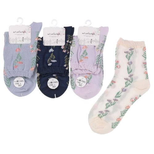 常峰ソックス
クルー丈 メッシュ 表糸綿100％ 靴下