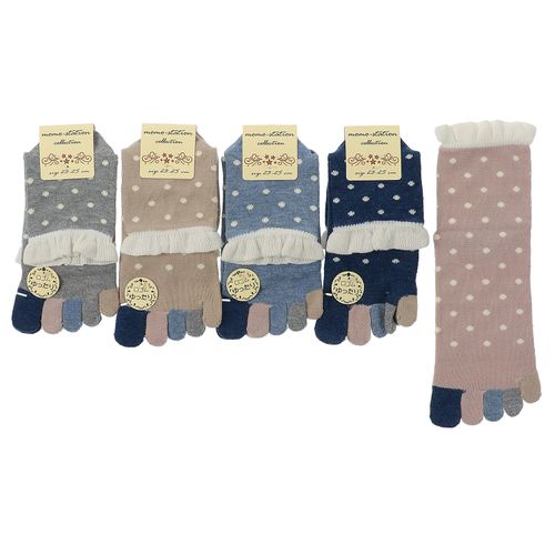 モモステーション
5本指 クルー丈 フリル ドット柄