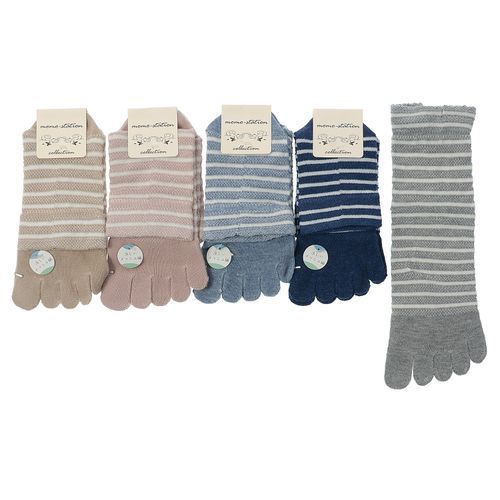 モモステーション
5本指 メッシュ編み ボーダー柄