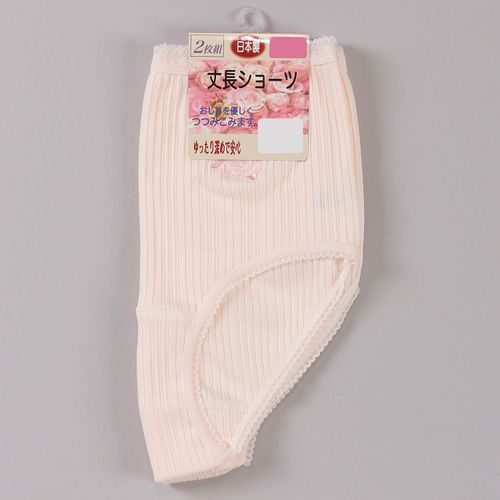ベルローズ
丈長ショーツ リブ刺しゅう 2P