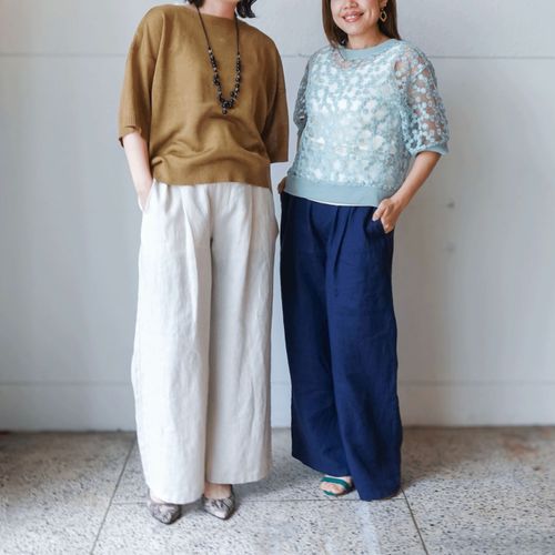 大村産業
JEUNE ET JOYEUX フレンチリネンワイドパンツ 65丈