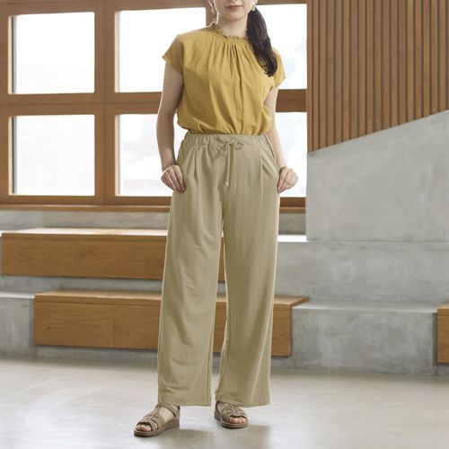 パレ・フタバ
Reginetta 綿混リンクルニット・ドロストワイド