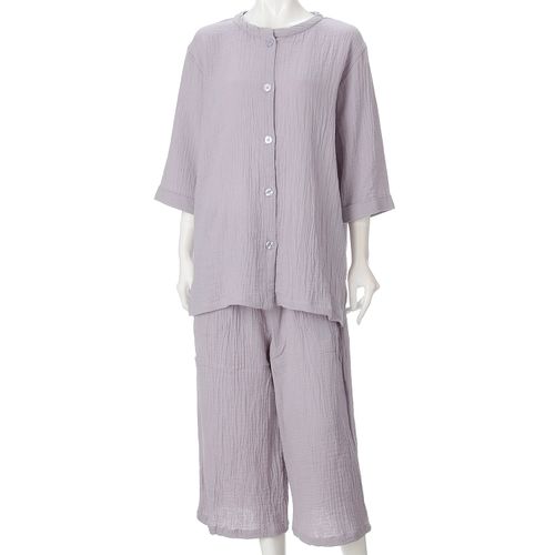 ギャルソンヌ
men de neru Wガーゼ楊柳 無地前開パジャマ