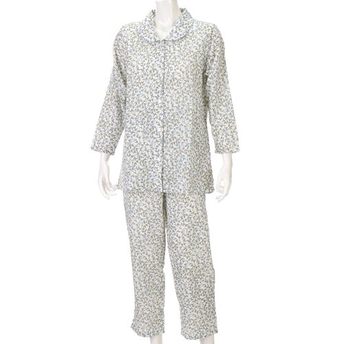 ウイズ
婦人 綿100％ ダブルガーゼ 木の実柄 パジャマ（長袖＋長パンツ）