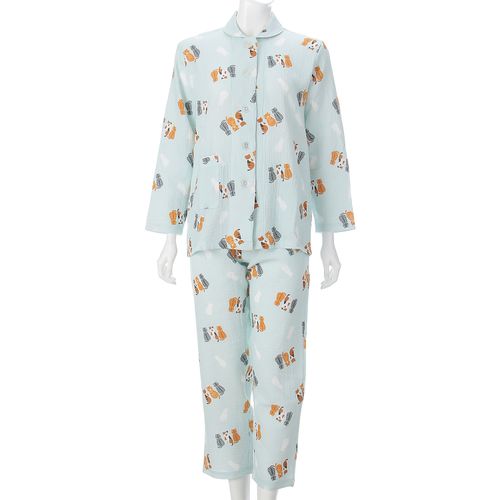 フジワ
ふんわりダブルガーゼ 衿付パジャマ ネコ柄