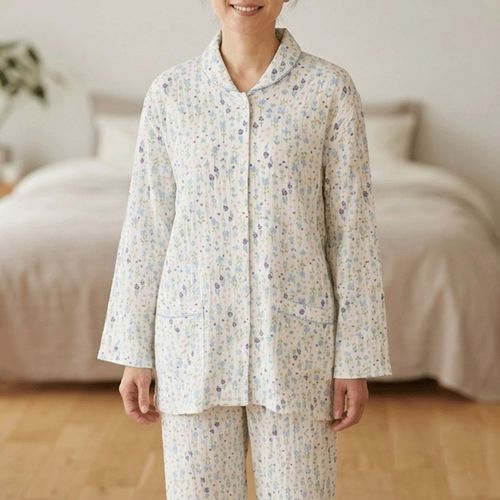 アーニング
ナクリュール ふんわりダブルガーゼシャーリング フラワー 婦人シャツパジャマ