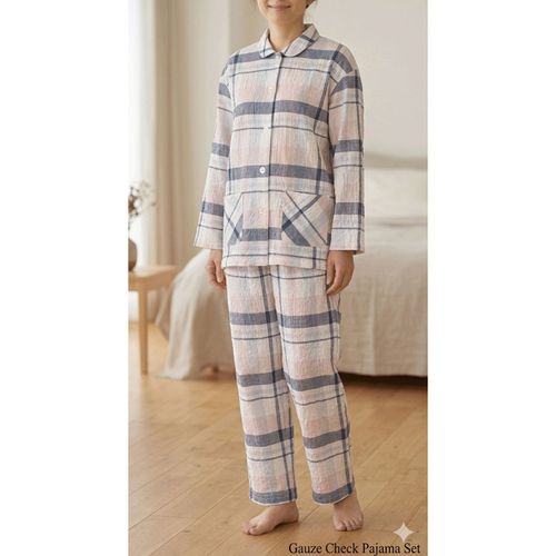 アーニング
ナクリュール 楽眠 先染ローンシャーリング チェック 婦人シャツパジャマ
