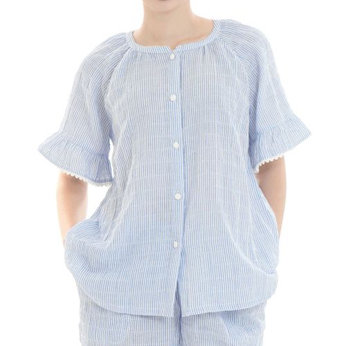 4550297324977







ナルエー
Narue シャーリング表ジャガードストライプ＆シャンブレーパジャマ