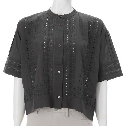 カリネ
レース使い6分袖バンドカラーシャツ