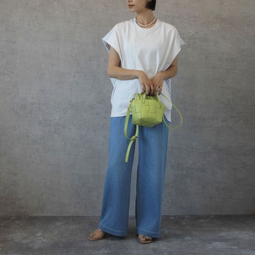 佐藤安商店
W HEART 麻混デニムワイドパンツ