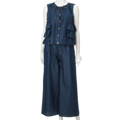 チャーミング
サイドフリル・デニムセットアップ