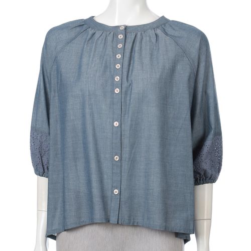 マキレディ
ダンガリーレース切替ブラウス