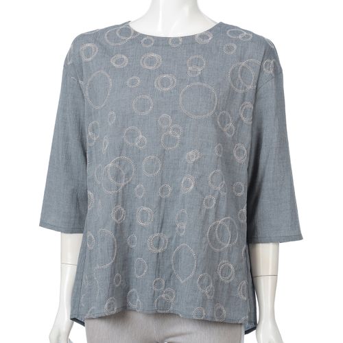 玉一商店
綿シャンブレー刺繍チュニック