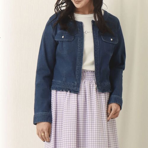 リブ
マーブルワルツ デニムノーカラージャケット