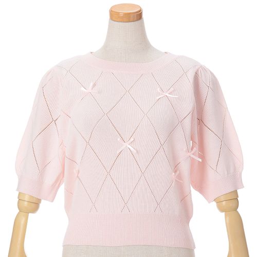 リブ
トリプルルント 透かし編みリボンプルオーバー