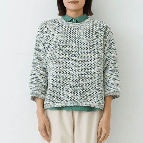ピープル
kermu かすりニット透かし編みワイド7分袖セーター