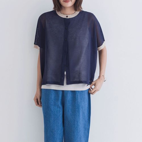 ピープル
kermu リネンライクバイカラーニットカーディガン