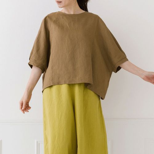 ピープル
Crea delice リネン袖口タックワイドブラウス