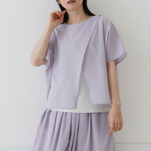 ピープル
Crea delice 異素材使いレイヤードブラウス
