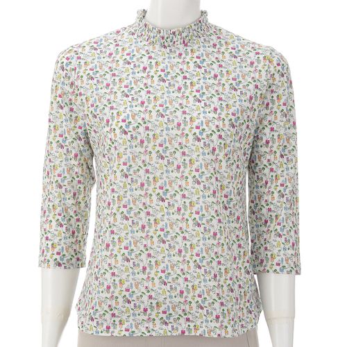 三澤
SZ天竺プリントシャーリング衿七分袖カットソー