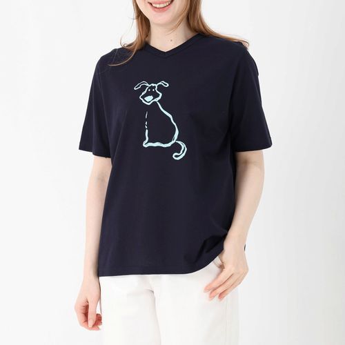 ジジョン
T’BIS STUDIO 冷感ワンちゃんセンタープリントVネック半袖カットソー