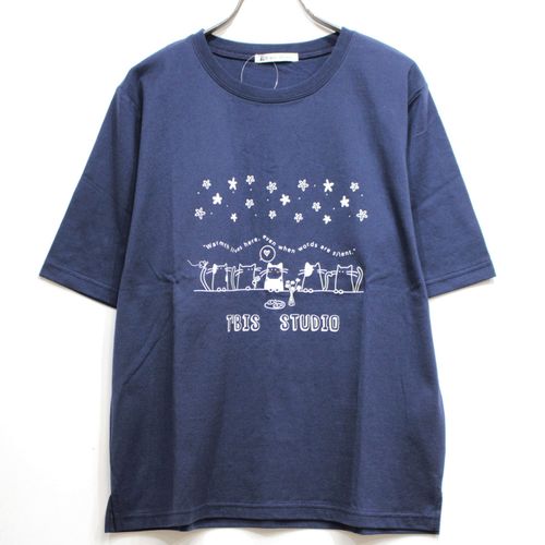 ジジョン
T’BIS STUDIO ネコの晩餐プリントクルーネック半袖カットソー