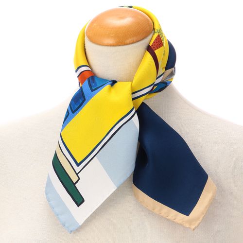 佳雅
イタリア製 シルクスカーフ ウィンドウ柄 53×53