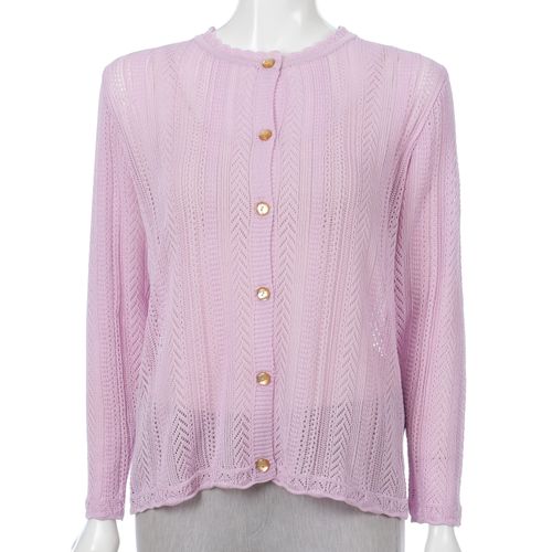 ビワレ
縦柄透かし丸首カーディガン