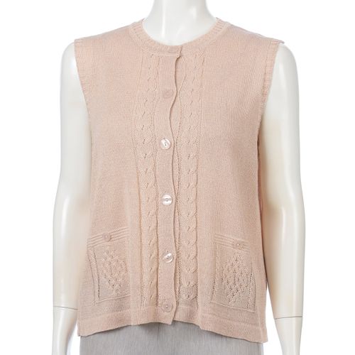 ライズ
綿混地柄前開きベスト