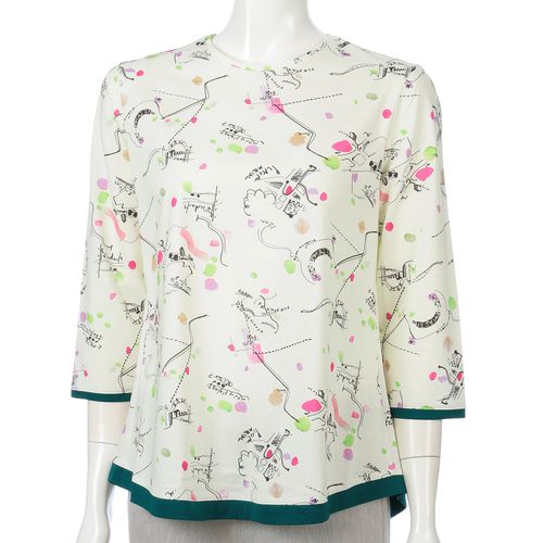 エイコー商事
Wシルケット天竺プリント無地切り替え7分袖